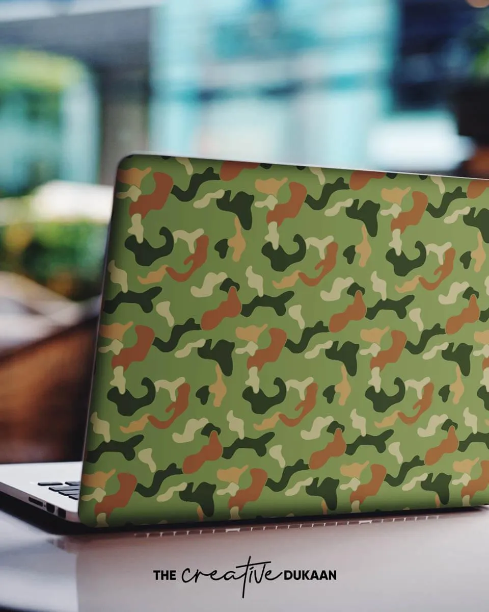Stylish Laptop Skin With Army Camouflage Print Design