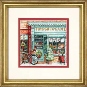 TOY SHOPPE, Counted Cross Stitch Kit, 18 count white cotton Aida, DIMENSIONS, Gold Petite Collection (70-08900)